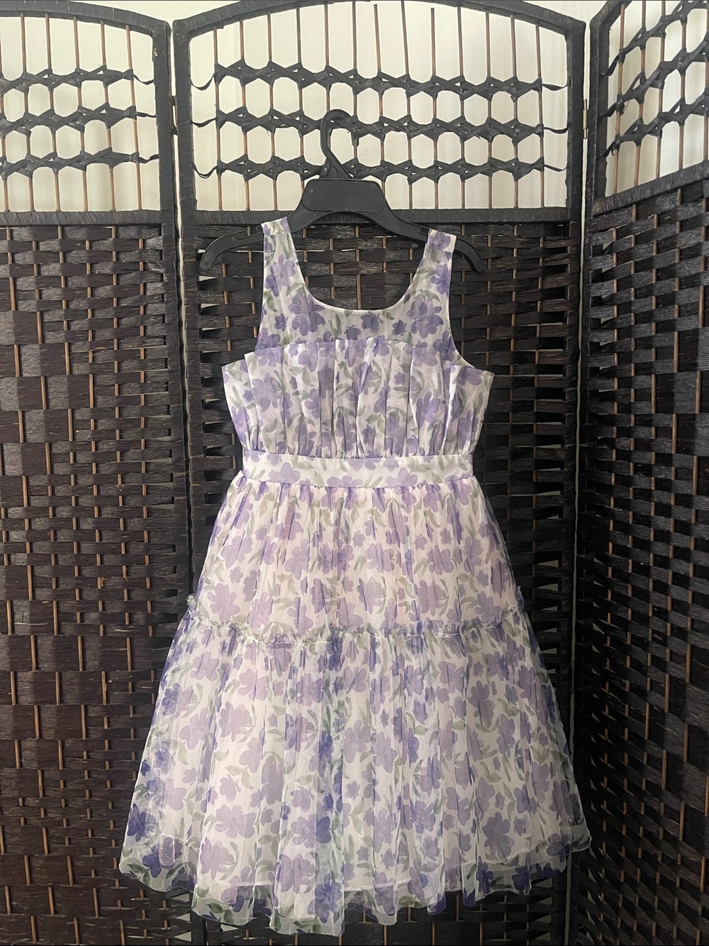 Bonnie Jean Lavender Floral Sleeveless Tiered Dress